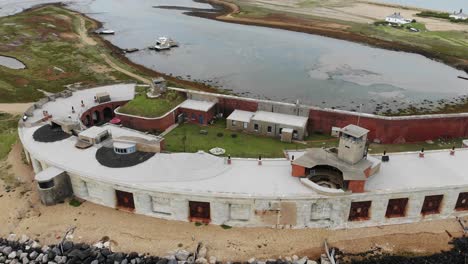 Aerial-Overhead-View-Of-Hurst-Castle-artillery-fort