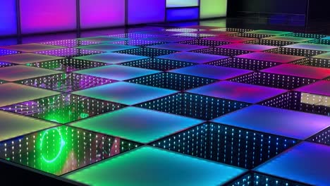 Colorful-LED-Disco-Dance-Floors-For-Parties,-Events,-Concerts,-Venues