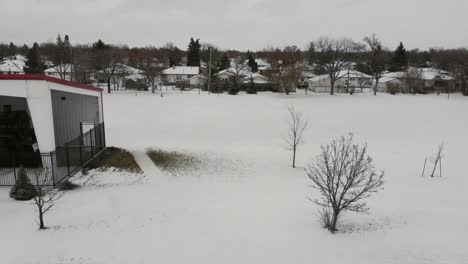 Hermosas-Vistas-Aéreas-Invernales-De-La-Ciudad-De-Winnipeg,-Canadá