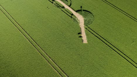 Luftaufnahme-über-Winterbourne-Bassett-Gerstenfeld-Kornkreis-Von-Wiltshire-Bauer-Zerstört