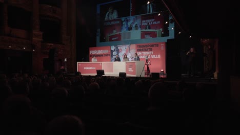 "Liberation"-Radio-Broadcast-at-Montpellier's-Opera-House,-Featuring-Sign-Language-Interpreter-for-the-Hearing-Impaired