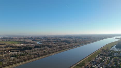 Aerial-view-captures-timeless-beauty-and-tranquility-of-water-canal-in-Avignon