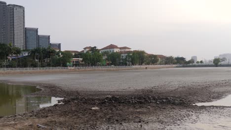 Panning-view,-Dam-Dong-reservoir-suffering-from-shortage-of-water