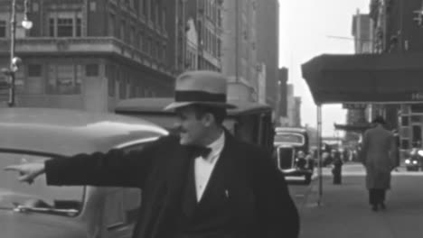 Man-Dressed-in-Tuxedo-and-Hat-on-New-York-Street-in-the-1930s