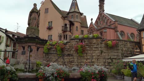 Saint-Léon-Square-with-a-fountain-is-one-of-the-most-beautiful-place-in-Eguisheim---it’s-the-heart-of-the-town