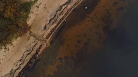 Polluted-contaminated-river-lake-sandy-bank-grey-water-nature-environment-disaster