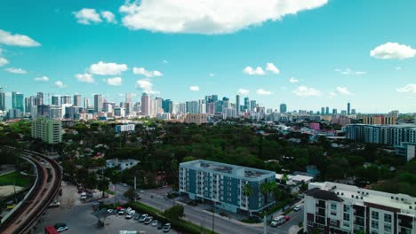 Static-aerial-of-west-suburbs-Miami,-Florida,-United-States