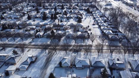 Hermosas-Vistas-Aéreas-Invernales-De-La-Ciudad-De-Winnipeg,-Canadá