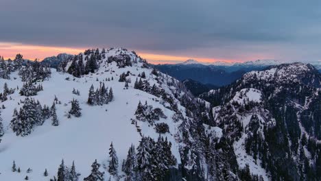 Schneebedeckte-Berge-Und-Bäume-Im-Pazifischen-Nordwesten