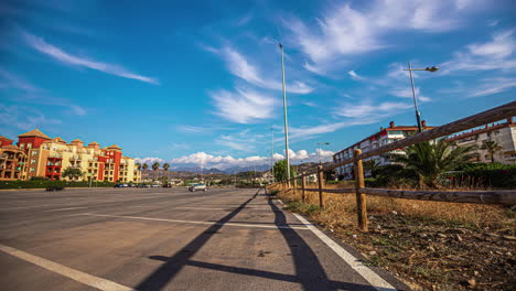 Asphalt-Road-Near-Iberostar-Málaga-Playa-Hotels-In-Avenida-Ferrara,-Torrox-Costa,-Málaga,-Spain