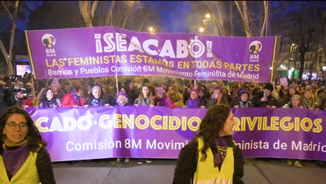 Thousands-of-people-march-during-a-demonstration-on-International-Women's-Day