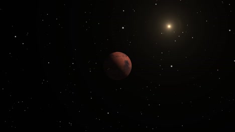 Die-Planeten-Mars-Und-Sonne-Rotieren