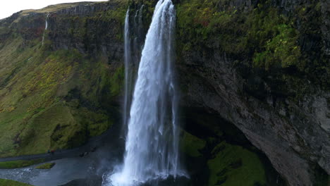 Seljalandsfoss-Waterfal---Glacier-fed-Waterfall-Cascading-From-A-Sheer-Cliff-In-Iceland