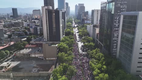 Drone-view-of-iconic-Reforma-avenue-and-feminist-march-on-March-8-in-Mexico-City