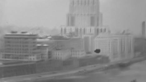 Panorama-Del-Río-Hudson-Y-Edificios-A-Un-Lado-En-Nueva-York-En-La-Década-De-1930