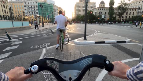 Cycling-streets-of-Valencia-during-sunset