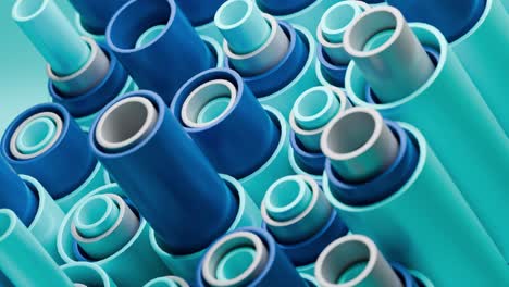 Animated-blue-pipes-pulsating-in-rhythmic-motion-on-teal-backdrop