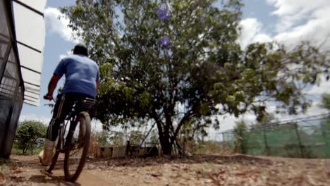 With-each-turn-of-the-pedals,-cyclist-immerses-themselves-in-tranquilty