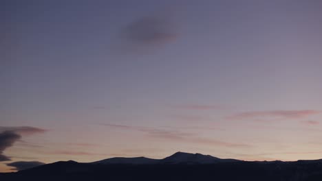 Time-lapse-of-a-beautiful-colorful-sky,-at-dusk,-over-Vitosha-mountain,-Bulgaria