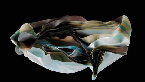 3d-render,-abstract-black-background-with-folded-textile-layers-levitating,-wallpaper-with-waving-drapery