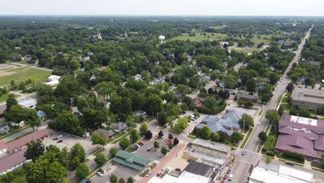 Fremont-Michigan-drone-aerial-footage-downtown-of-buildings-cityscape