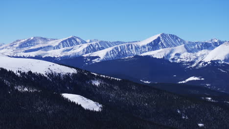 Winter-Quandary-Peak-fourteener-Ten-Mile-Range-Breckenridge-Colorado-aerial-drone-Boreas-Hoosier-Pass-Blue-River-Mt-Lincoln-clear-blue-sky-morning-Rocky-Mountain-layers-landscape-circle-right-motion