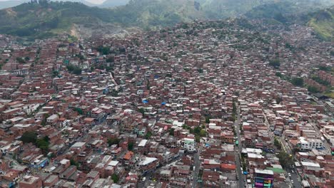 Drone-aerial-footage-of-Medellín-Comuna-13-San-Javier-Colombia-South-American-city