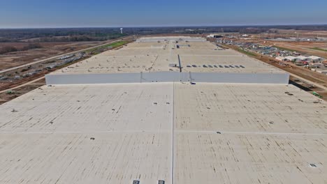 Aerial-reveal-of-Ford's-Megacampus-BlueOval-City-in-Stanton,-Tennessee