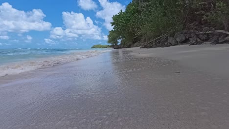 Beautiful-Playita-beach-in-Las-Galeras-on-the-Samaná,-Dominican-Republic