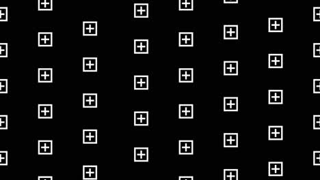 Looping-Hintergrundanimation-Von-Sich-Bewegenden-Quadraten-Und-Pluszeichen