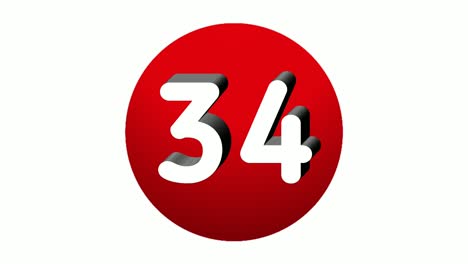 3D-Number-34-thirty-four-sign-symbol-animation-motion-graphics-icon-on-red-sphere-on-white-background,cartoon-video-number-for-video-elements