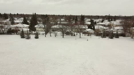 Hermosas-Vistas-Aéreas-Invernales-De-La-Ciudad-De-Winnipeg,-Canadá