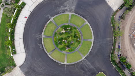 Aerial-Top-Down-Shot-of-Roundabout.-4K-Drone