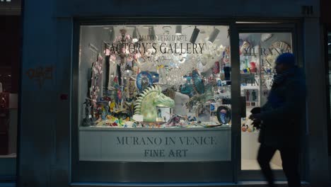 Venetian-Art-Shop-Window-with-Murano-Glass
