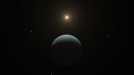 Die-Planeten-Uranus-Und-Die-Sonne-Rotieren