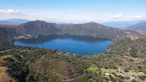 Majestic-lagoon-in-crater-of-volcano-with-blue-water