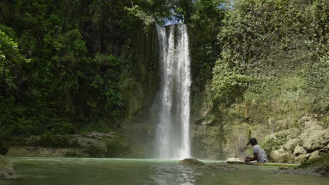 Landscape-of-Camugao-falls-Philippines-natural-waterfall-in-unpolluted-pristine-environment