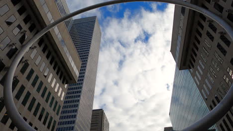 Urban-Modern-Art-Architectural-Installation-The-Ring,-Downtown-Montreal-Canada