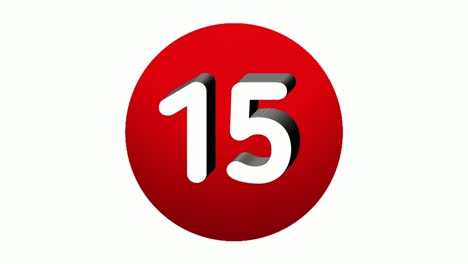 3D-Nummer-15,-Fünfzehn-Zeichensymbol,-Animations-Motion-Grafiksymbol-Auf-Roter-Kugel-Auf-Weißem-Hintergrund,-Cartoon-Videonummer-Für-Videoelemente
