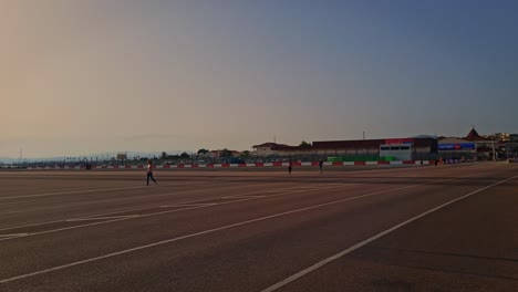 Wide-angle-view-of-empty-highway-during-sunset-in-Gibilterra