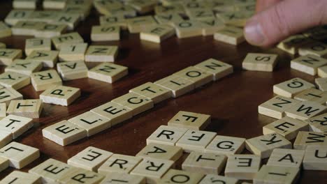 Narrow-focus-close-up:-Word-ELECTIONS-is-made-from-Scrabble-tiles