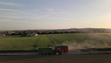 Agricultural-farm-tractors-pulling-trailers