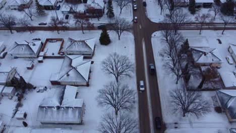 Hermosas-Vistas-Aéreas-Invernales-De-La-Ciudad-De-Winnipeg,-Canadá