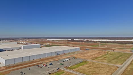 Aerial-clip-of-Ford's-BlueOval-City-in-Stanton,-Tennessee