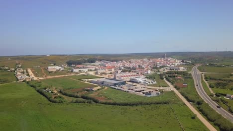 Small-village-in-Algarve,-portugal-in-green-nature-in-4k-by-drone