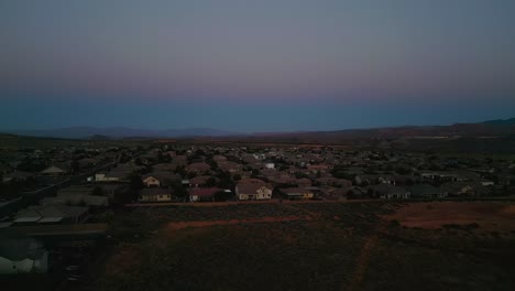 Aerial-View-Of-Neighborhoods-In-Hurricane-Utah-At-Dusk---Drone-Shot