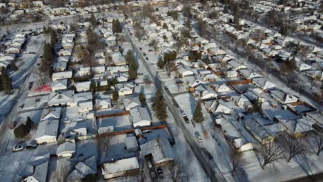 Hermosas-Vistas-Aéreas-Invernales-De-La-Ciudad-De-Winnipeg,-Manitoba,-Canadá