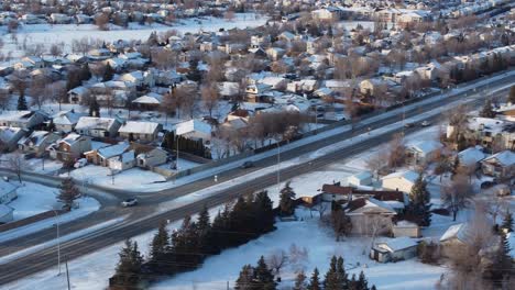 beautiful-winter-aerial-views-of-the-city-of-Winnipeg,-Manitoba,-Canada