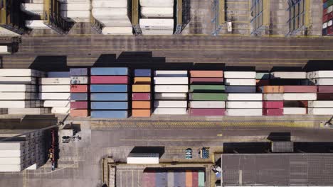 Aerial-top-View-of-Santa-Marta-Port-Containers,-Colombia