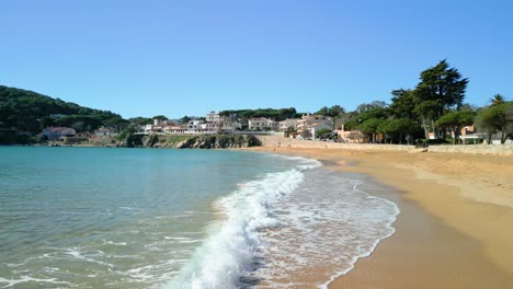 From-the-skies,-La-Fosca's-coastline-exudes-an-aura-of-exclusivity,-attracting-high-end-travelers-seeking-unparalleled-luxury-and-privacy